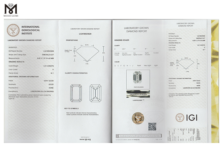 hpht diamond 3.01 carat H SI1 EX lab creat diamond hpht